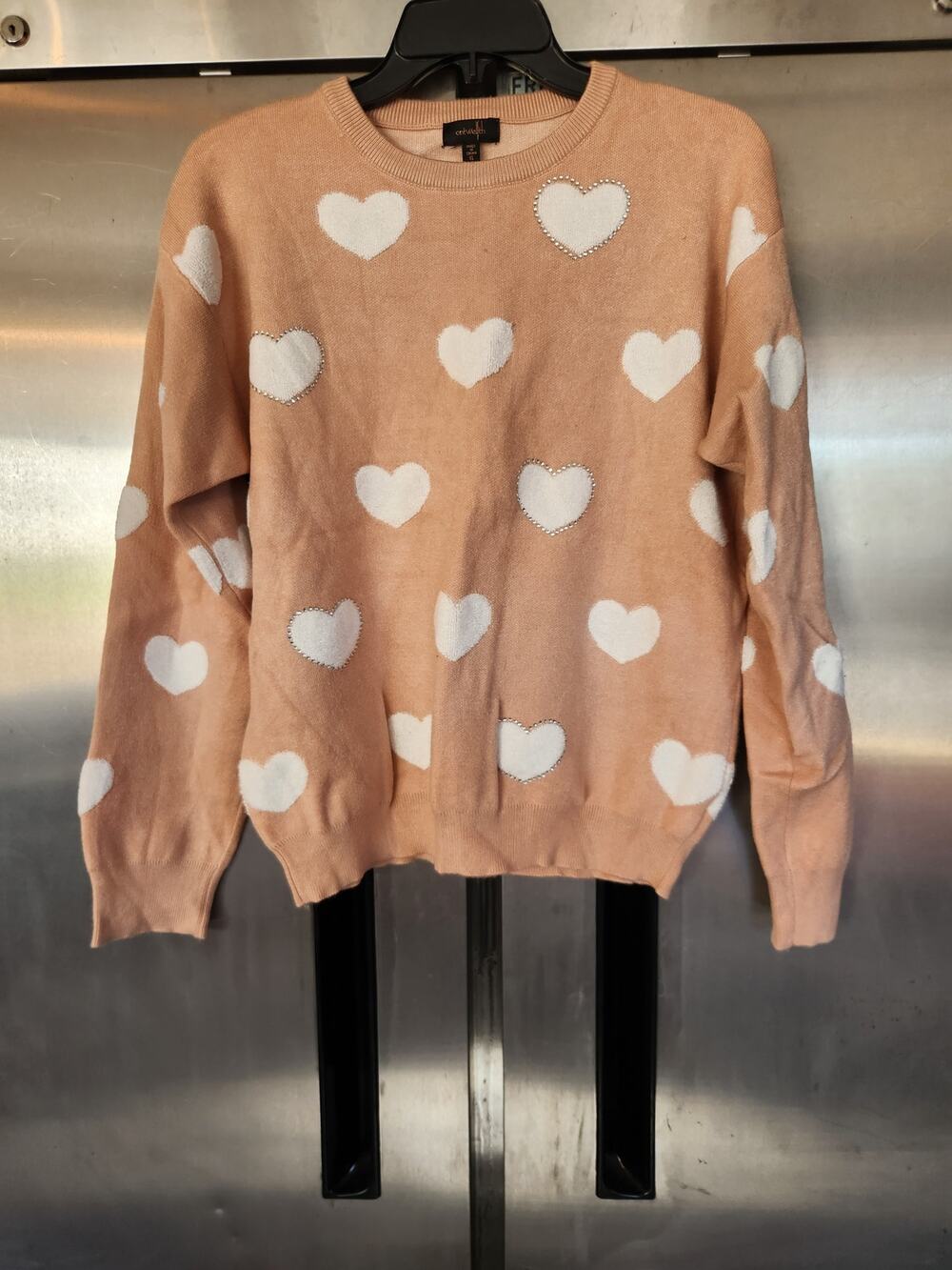 On Twelfth Camel Heart Print Sweater Size XL